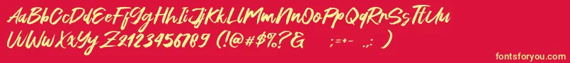 Green Fonte Font – Yellow Fonts on Red Background