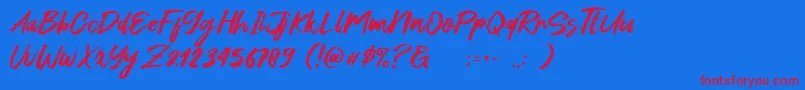Green Fonte Font – Red Fonts on Blue Background