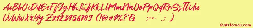 Green Fonte Font – Red Fonts on Yellow Background