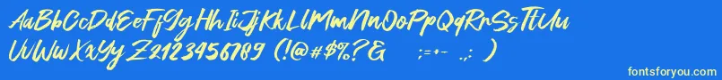 Green Fonte Font – Yellow Fonts on Blue Background