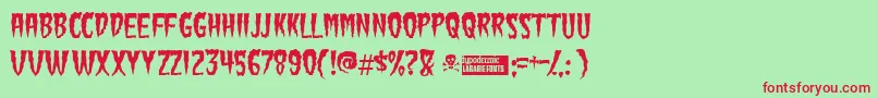 green fuz Font – Red Fonts on Green Background