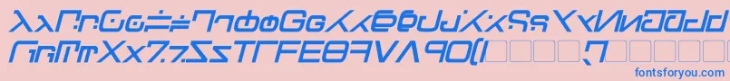 Czcionka Green Martian Bold Italic – niebieskie czcionki na różowym tle