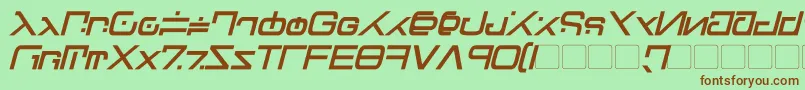 Czcionka Green Martian Bold Italic – brązowe czcionki na zielonym tle