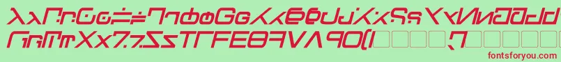 フォントGreen Martian Bold Italic – 赤い文字の緑の背景