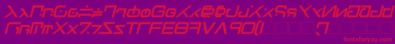 Green Martian Bold Italic-fontti – punaiset fontit violetilla taustalla