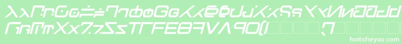 Fonte Green Martian Bold Italic – fontes brancas em um fundo verde