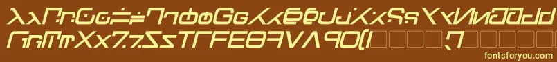 Green Martian Bold Italic-fontti – keltaiset fontit ruskealla taustalla