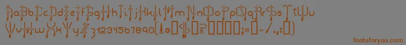 Weitere Informationen zur Frazzed-Schriftart Frazzed-Schriftart – Braune Schriften auf grauem Hintergrund