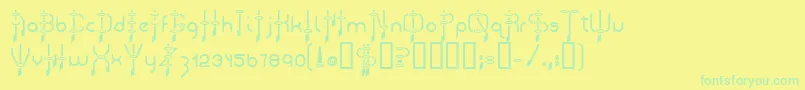 Police Frazzed – polices vertes sur fond jaune