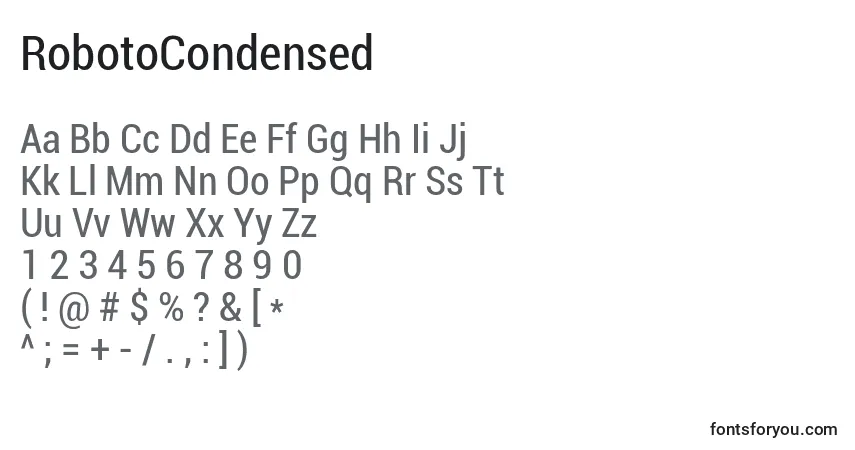 Fuente RobotoCondensed - alfabeto, números, caracteres especiales