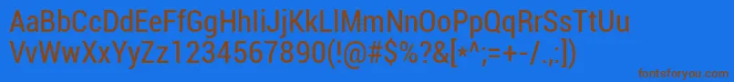 RobotoCondensed Font – Brown Fonts on Blue Background