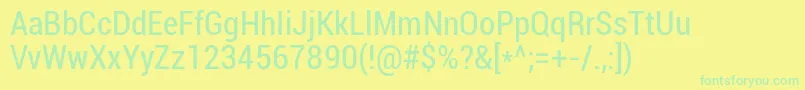 En savoir plus sur la police RobotoCondensed Police RobotoCondensed – polices vertes sur fond jaune