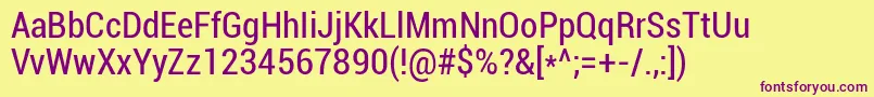 More about RobotoCondensed Font RobotoCondensed Font – Purple Fonts on Yellow Background