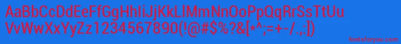RobotoCondensed Font – Red Fonts on Blue Background