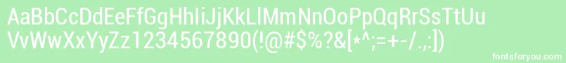 RobotoCondensed Font – White Fonts on Green Background