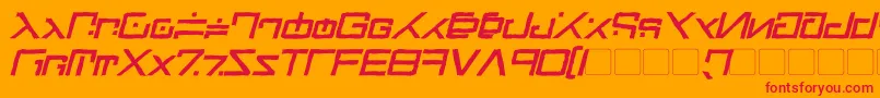 Green Martian Distressed Bold Italic Font – Red Fonts on Orange Background
