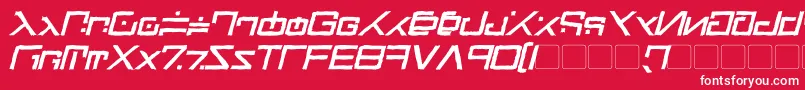 Green Martian Distressed Bold Italic Font – White Fonts on Red Background