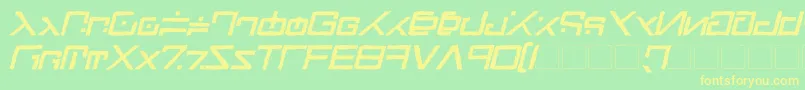 Police Green Martian Distressed Bold Italic – polices jaunes sur fond vert