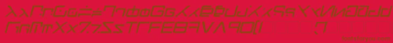Green Martian Distressed Italic Font – Brown Fonts on Red Background