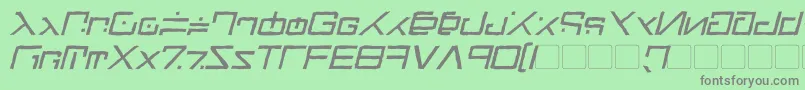 Czcionka Green Martian Distressed Italic – szare czcionki na zielonym tle