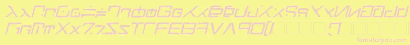 Green Martian Distressed Italic Font – Pink Fonts on Yellow Background