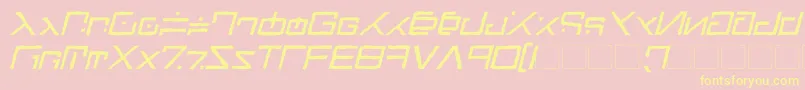 Green Martian Distressed Italic Font – Yellow Fonts on Pink Background