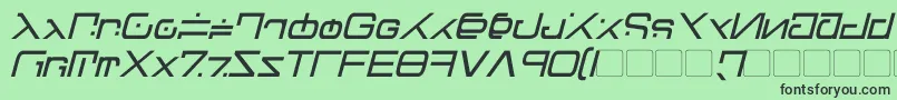 Czcionka Green Martian Italic – czarne czcionki na zielonym tle