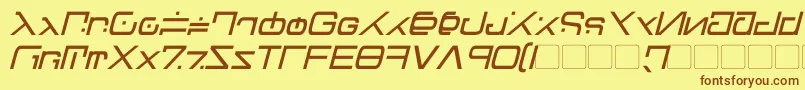 Green Martian Italic Font – Brown Fonts on Yellow Background