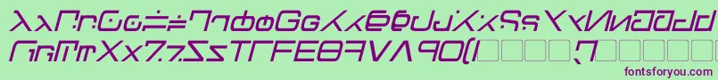 Green Martian Italic Font – Purple Fonts on Green Background