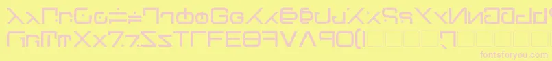 Green Martian Font – Pink Fonts on Yellow Background