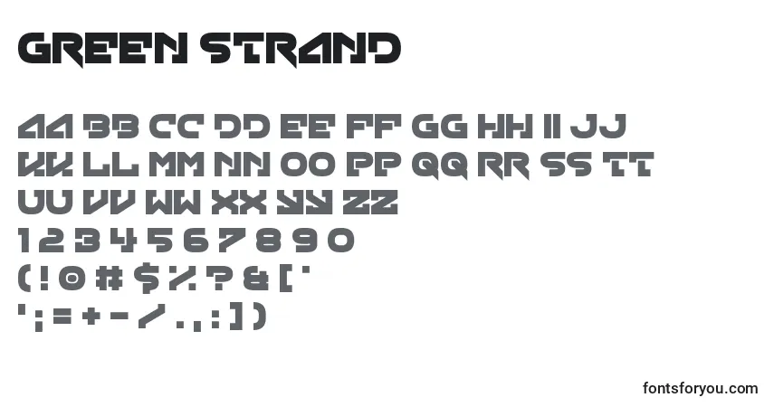 Шрифт Green Strand – алфавит, цифры, специальные символы
