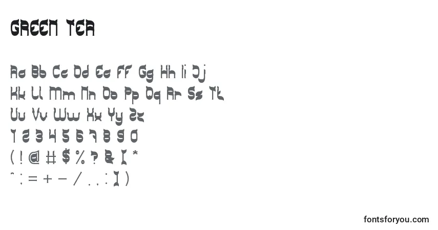 Шрифт GREEN TEA – алфавит, цифры, специальные символы