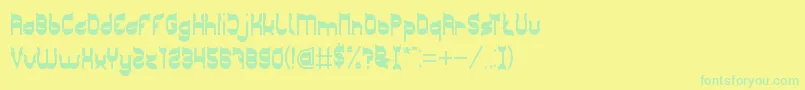 Czcionka GREEN TEA – zielone czcionki na żółtym tle