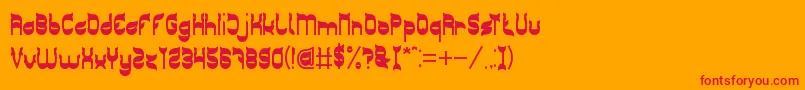 フォントGREEN TEA – オレンジの背景に赤い文字