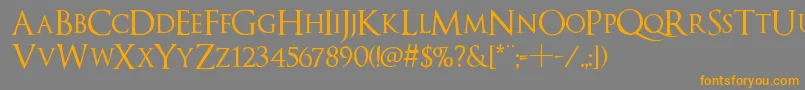 Optimusprinceps-Schriftart – Orangefarbene Schriften auf grauem Hintergrund