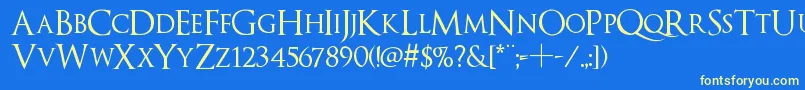 Optimusprinceps Font – Yellow Fonts on Blue Background