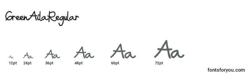 GreenAilaRegular Font Sizes