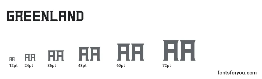 GREENLAND Font Sizes