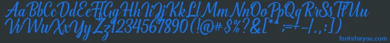 Greenlight Script Font – Blue Fonts on Black Background
