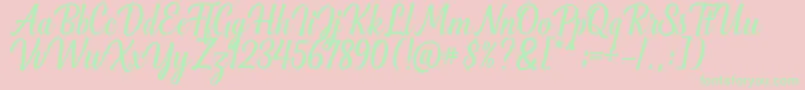 Greenlight Script-Schriftart – Grüne Schriften auf rosa Hintergrund