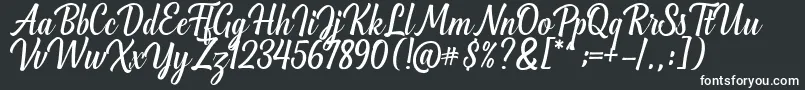 Greenlight Script Font – White Fonts on Black Background