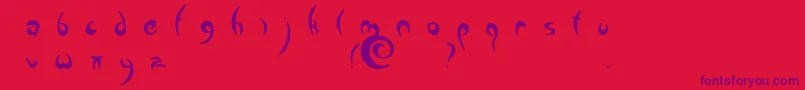 Greenman-Schriftart – Violette Schriften auf rotem Hintergrund