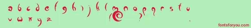fuente Greenman – Fuentes Rojas Sobre Fondo Verde