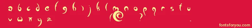 フォントGreenman – 黄色の文字、赤い背景