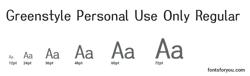 Greenstyle Personal Use Only Regular Font Sizes