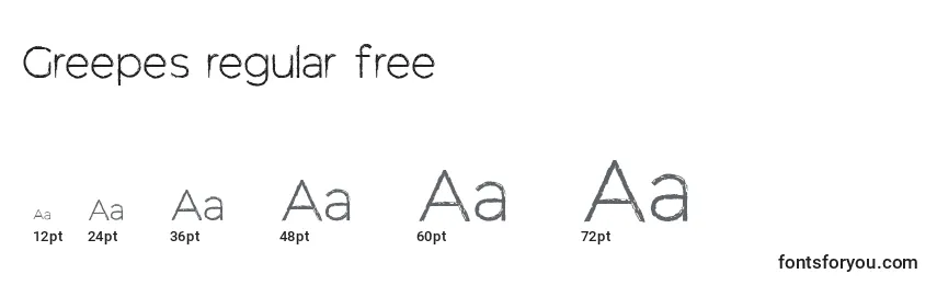 Размеры шрифта Greepes regular free