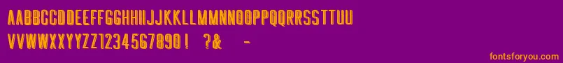GREETHING BLOCK SHADOW LINE Font – Orange Fonts on Purple Background