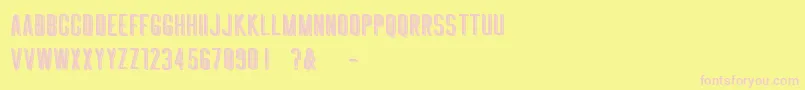 GREETHING BLOCK SHADOW LINE Font – Pink Fonts on Yellow Background