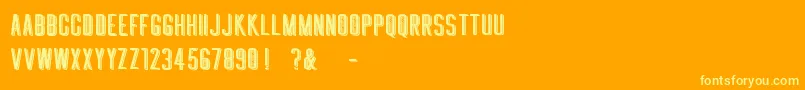 GREETHING BLOCK SHADOW LINE Font – Yellow Fonts on Orange Background