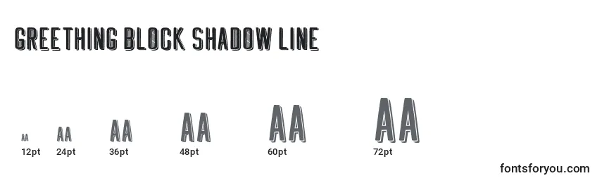 Размеры шрифта GREETHING BLOCK SHADOW LINE